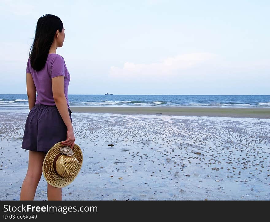 Young woman on the beach