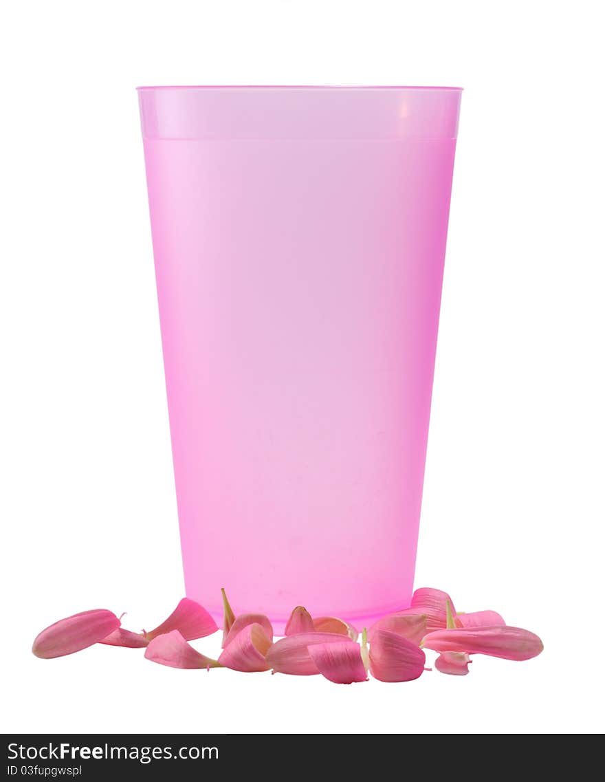 Pink glass flower petals