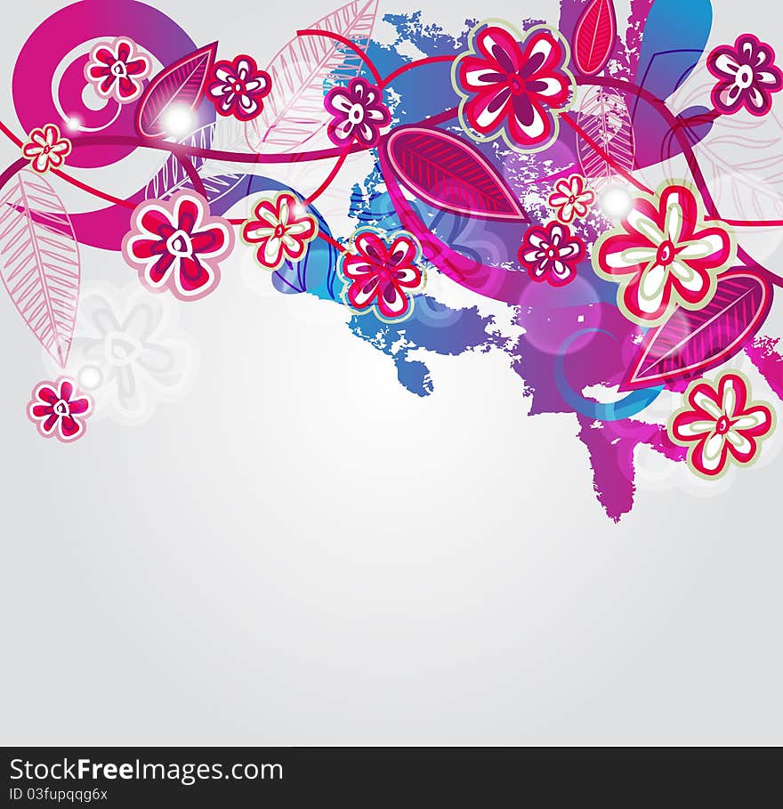 Bright background with multicolor flowers