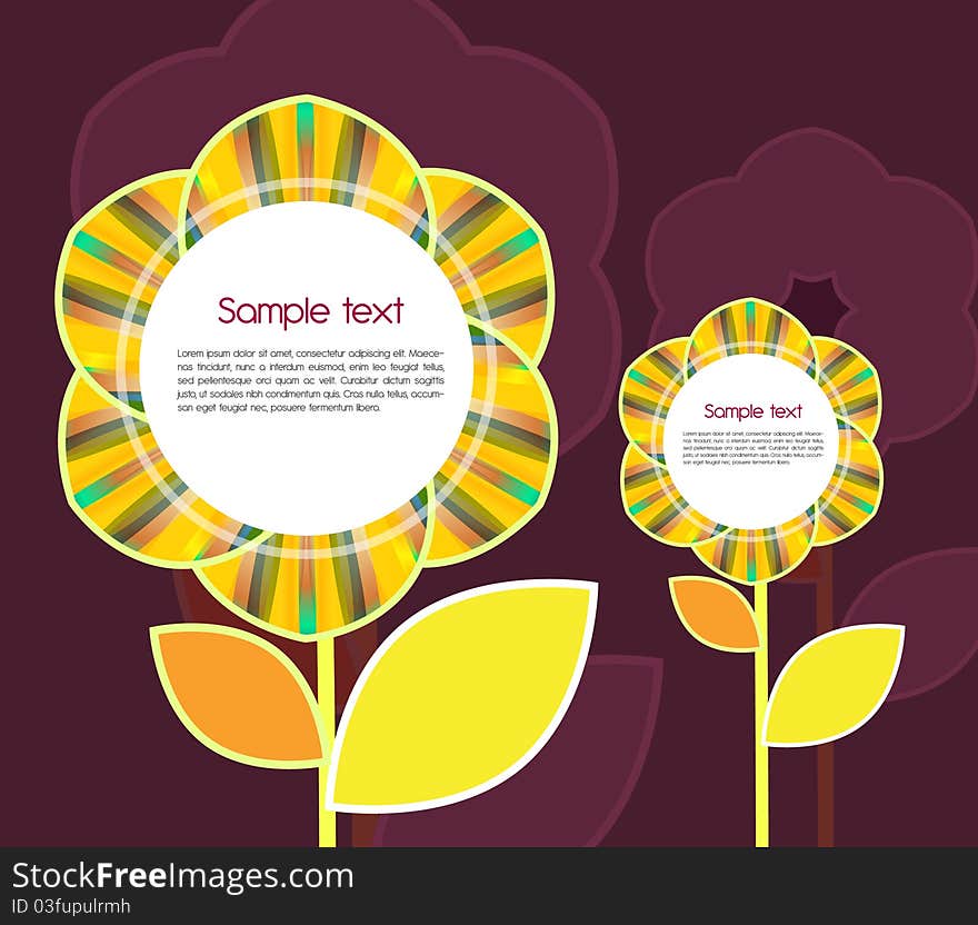 Abstract  background with yellow sunflowers. Abstract  background with yellow sunflowers