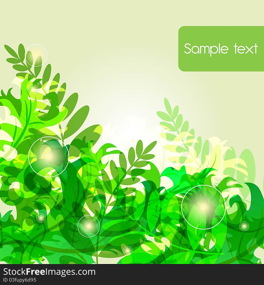 Green background with abstract leafs. Green background with abstract leafs