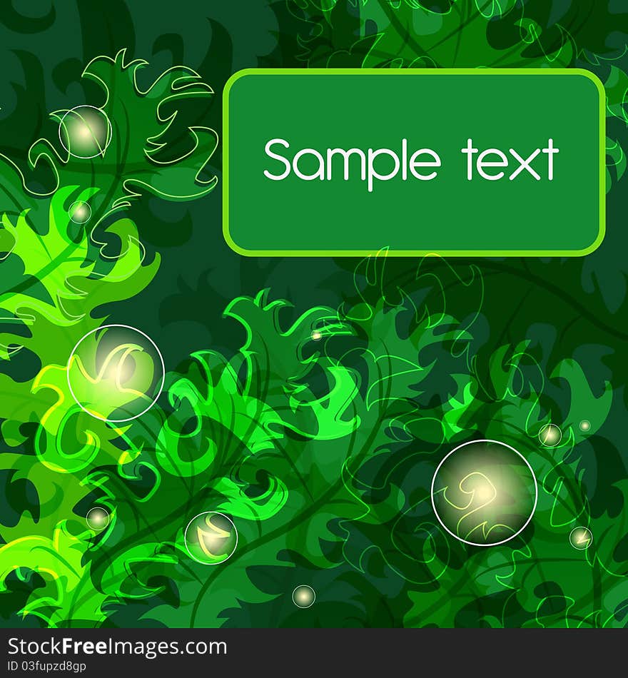 Green Vector seamless background with leafs. Green Vector seamless background with leafs