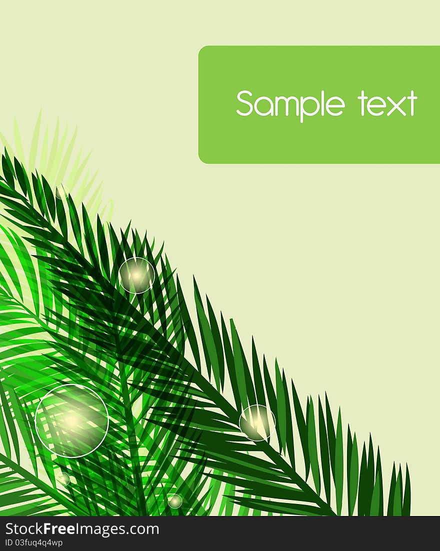 Abstract vector background with green leafs. Abstract vector background with green leafs