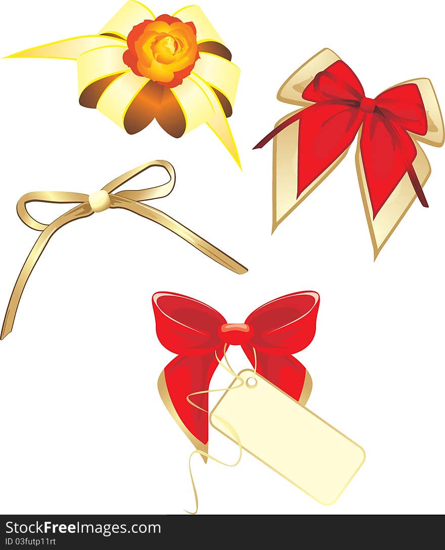 Collection Of Bows Isolated On The White