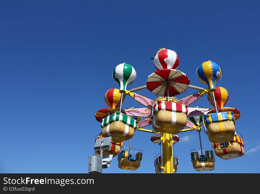 A colorful carousel at the fair