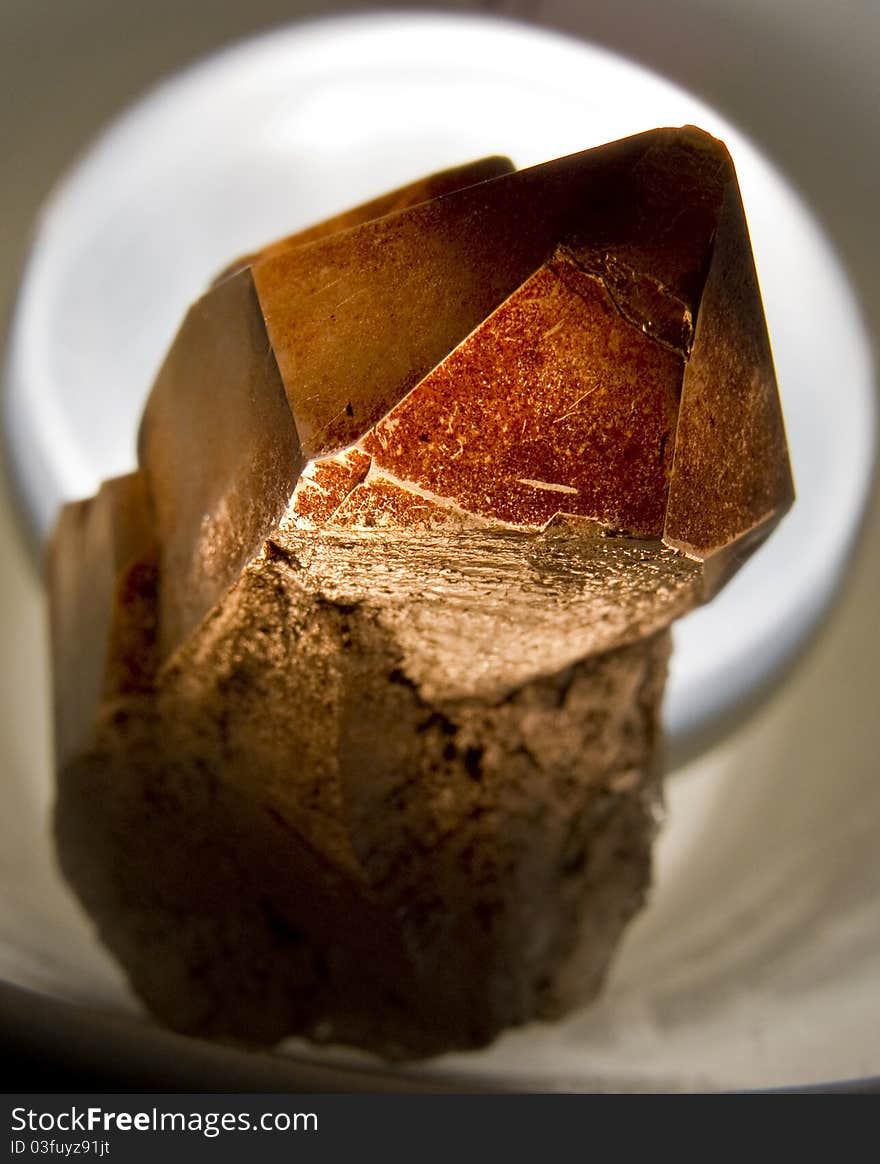 Smoky quartz crystal from the Chamonix (France) mountains. Smoky quartz crystal from the Chamonix (France) mountains.