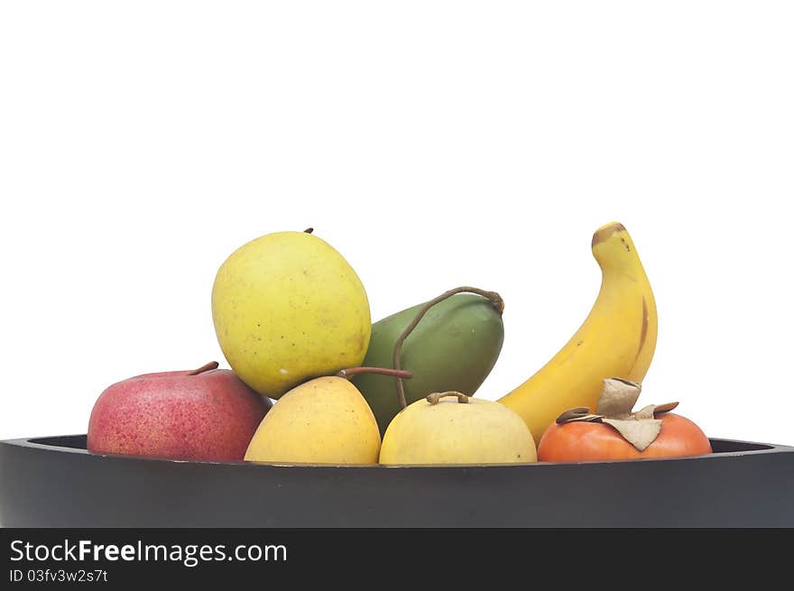 Fruit Placed In A Black Dish. Layout Style Frame