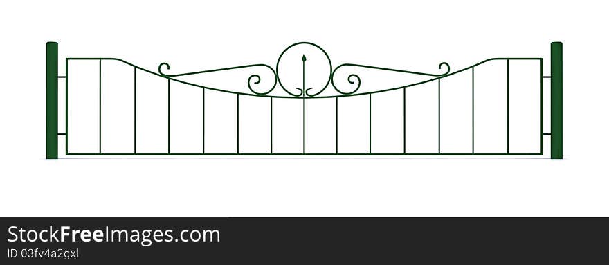 Forged metal fence green