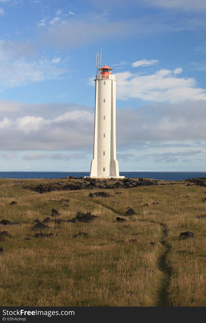 Lighthouse at the northern coast of Iceland