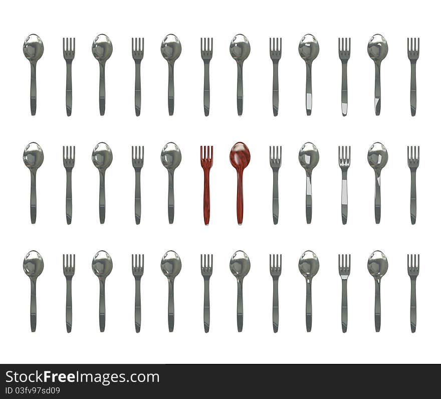 Spoon and fork