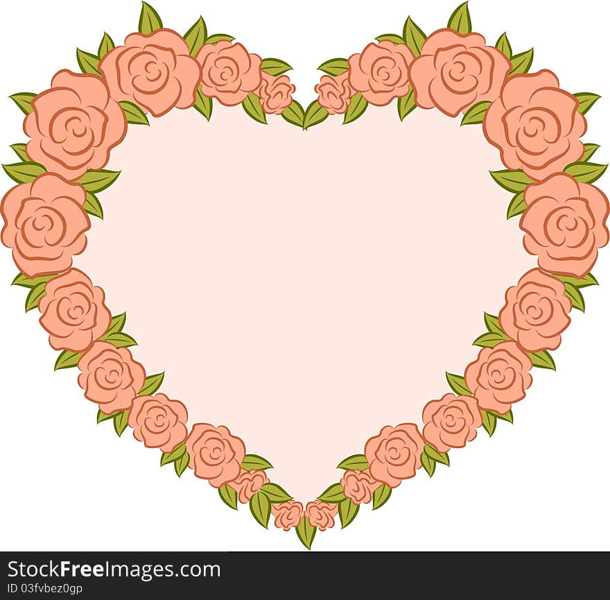 Background with  flowers and heart