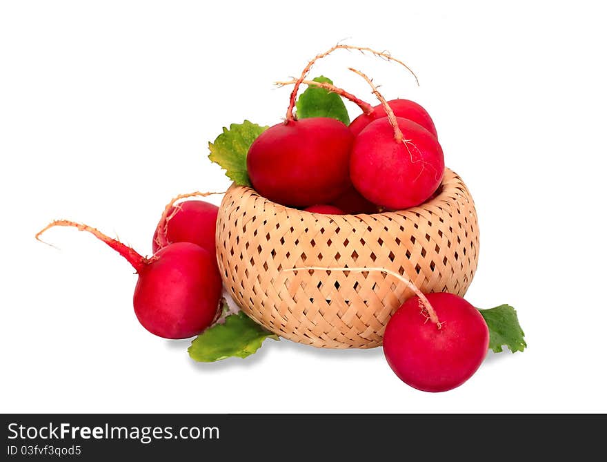 Radishes in the basket