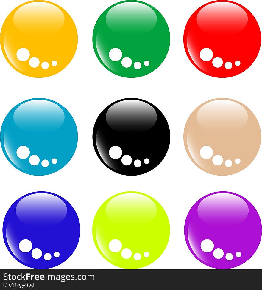 Collection of round glossy internet buttons