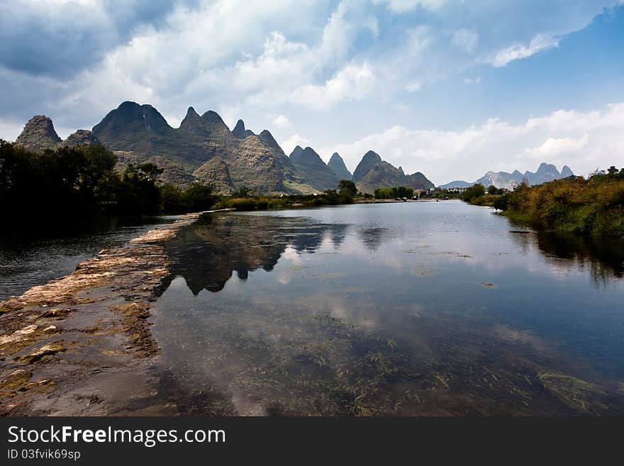 Reflections on a clear water river