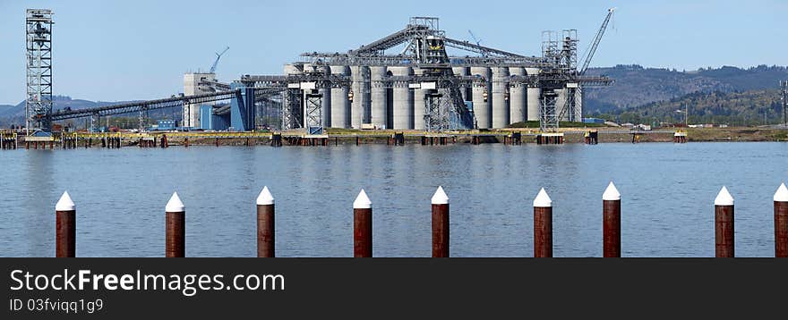 A large agribusiness silos in Longview Washington state. A large agribusiness silos in Longview Washington state.