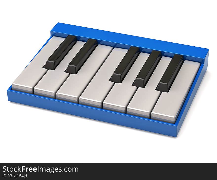 Piano keyboard isolated on white background