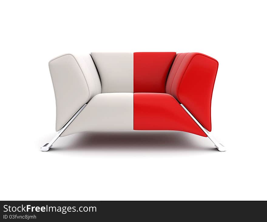 3d chair isolated on a white background. 3d chair isolated on a white background