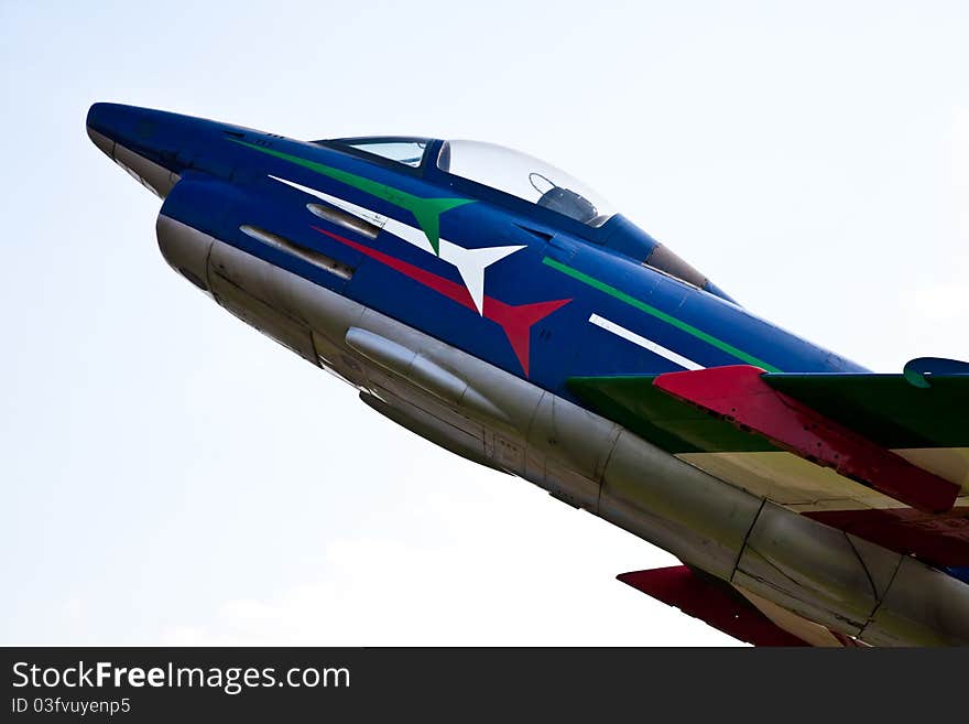 Acrobatic Airplane: Frecce Tricolori team, G91 R model. Acrobatic Airplane: Frecce Tricolori team, G91 R model