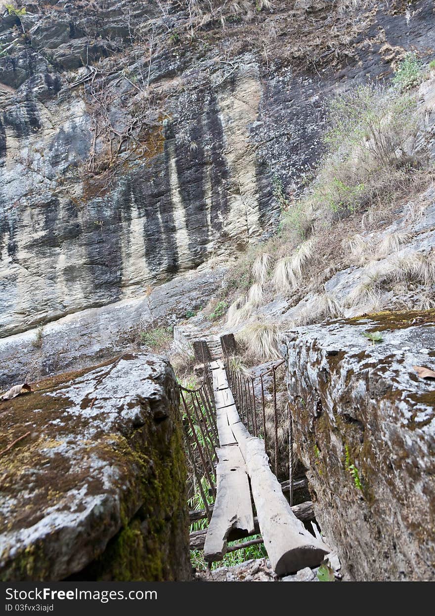 Suspension bridge in Langtang