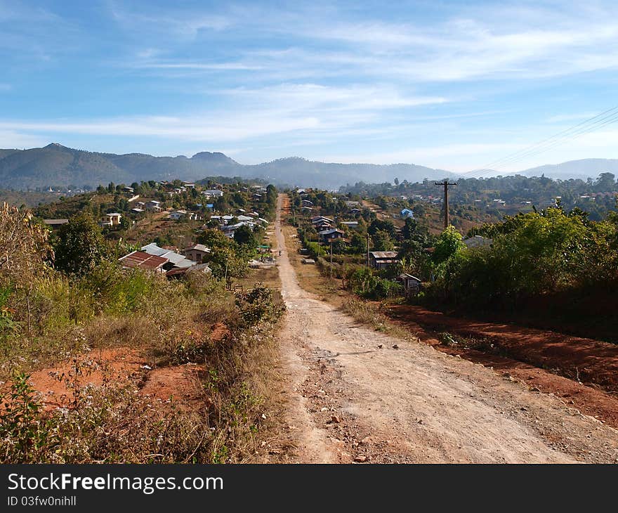 Mountain view in Kalaw from road to nowhere