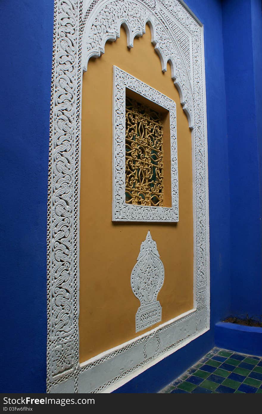 Oriental Blue wall Majorelle garden, Marrakech, Maroc. Oriental Blue wall Majorelle garden, Marrakech, Maroc