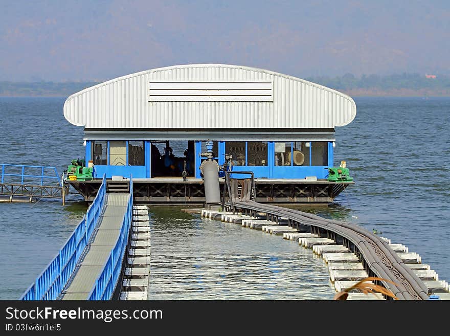 Water pump station in BANGPHRA reservoir