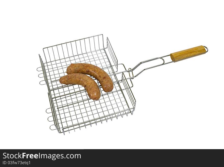 This is a raw sausage barbecue. This image is isolated clipping paths, you can put it on any background.