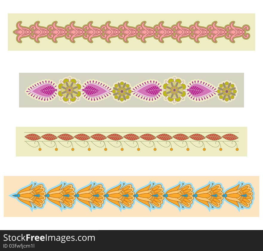 Vector colored ornamental seamless pattern stripes.