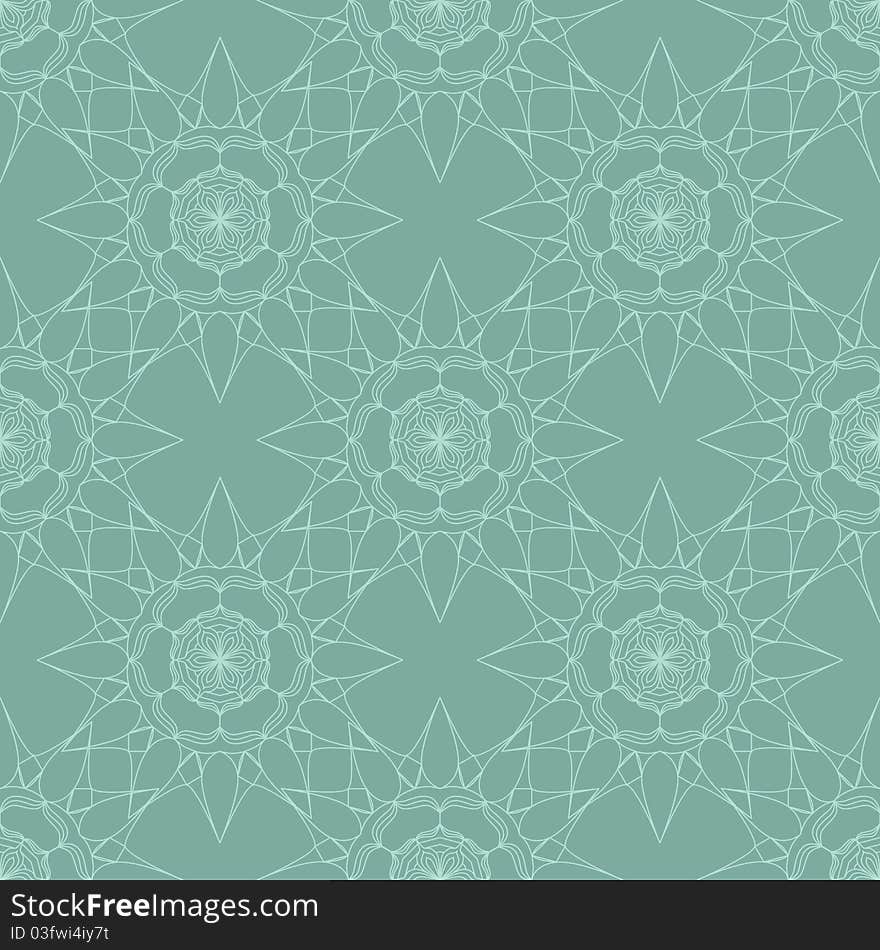 Green Seamless Snowflake Design