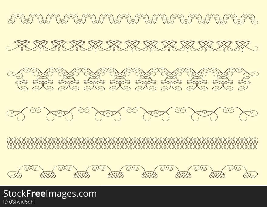 Vector calligraphic vintage design elements. Vector calligraphic vintage design elements