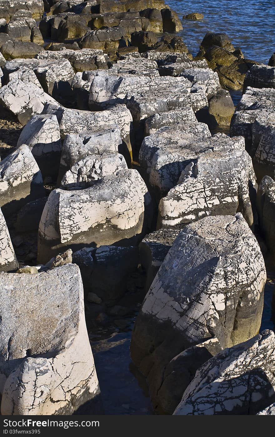 Limestone seashore near Fazana, Croatia