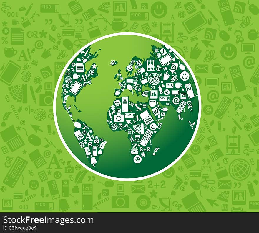 Green world constructed of popular objects. Green world constructed of popular objects