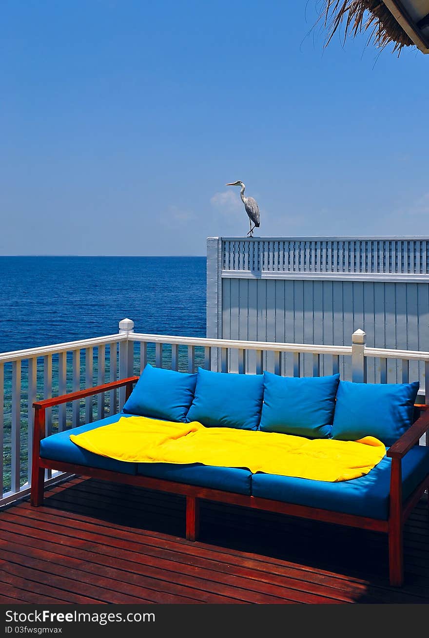 Maldive Water Villa Balcon