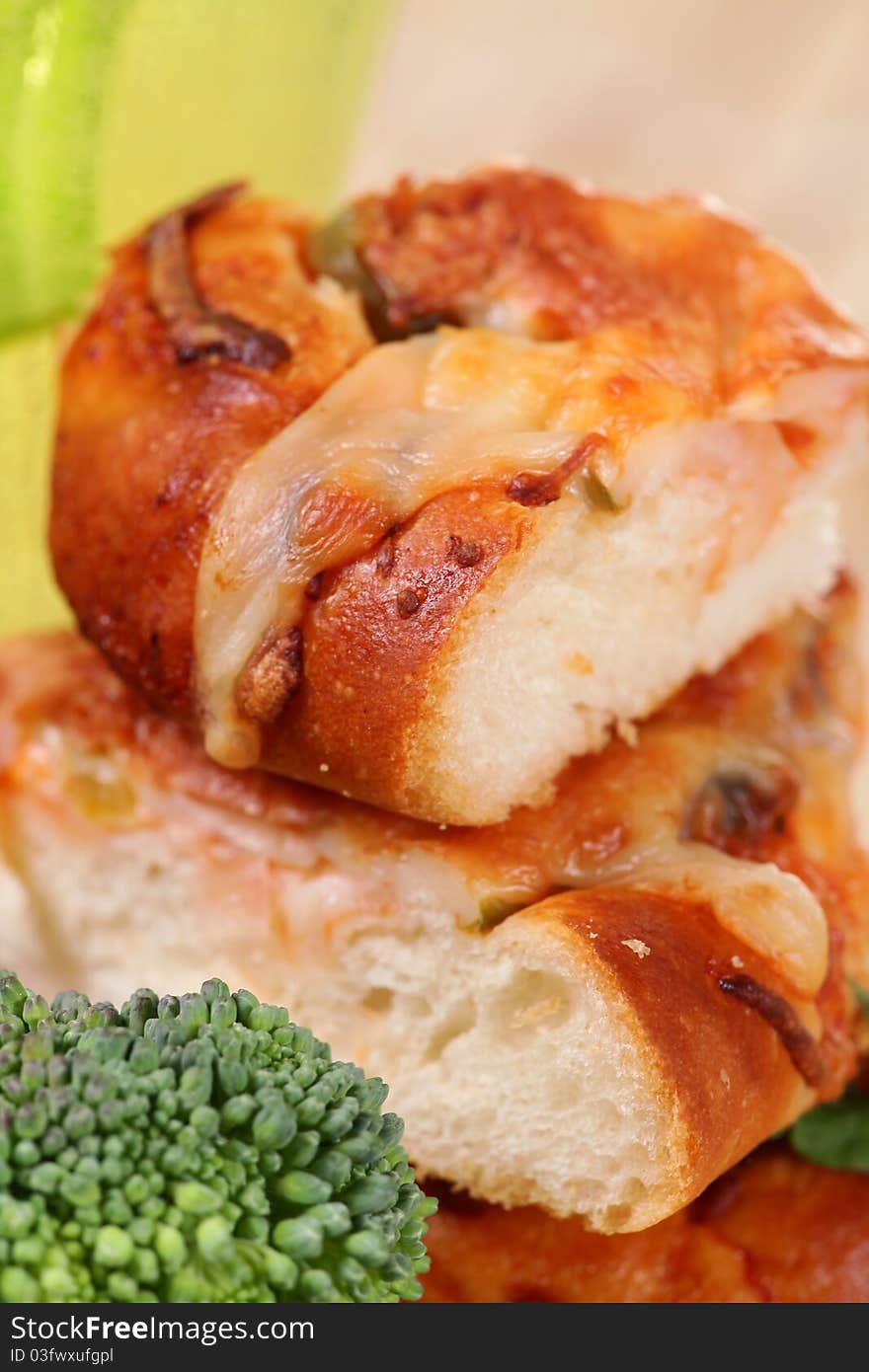 Closeup shot of cheese bread looking yummy.