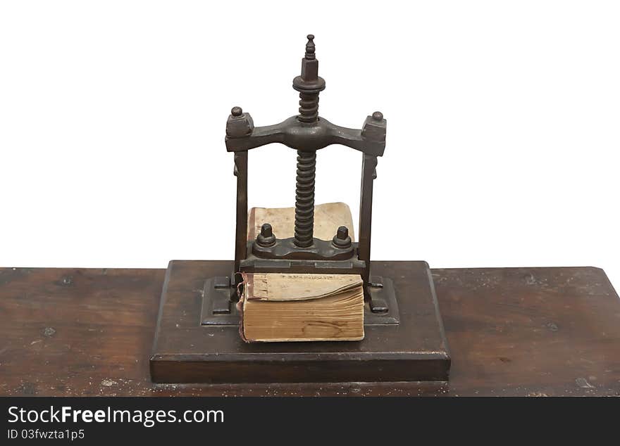 Press old craft books on a wooden table