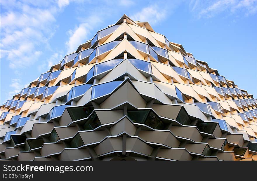 Zaragoza modern building pattern detail, Spain