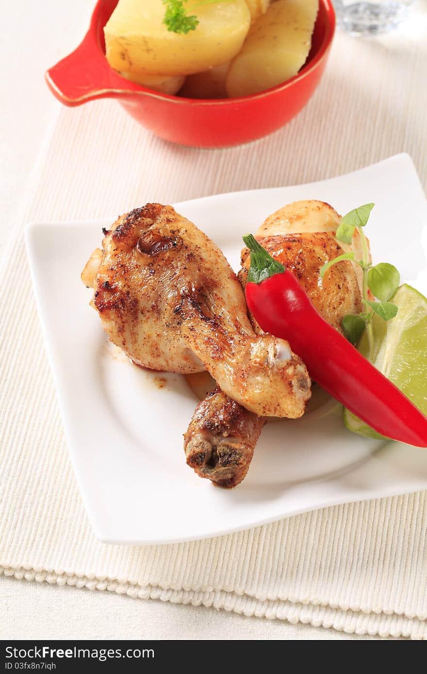 Roast chicken drumsticks