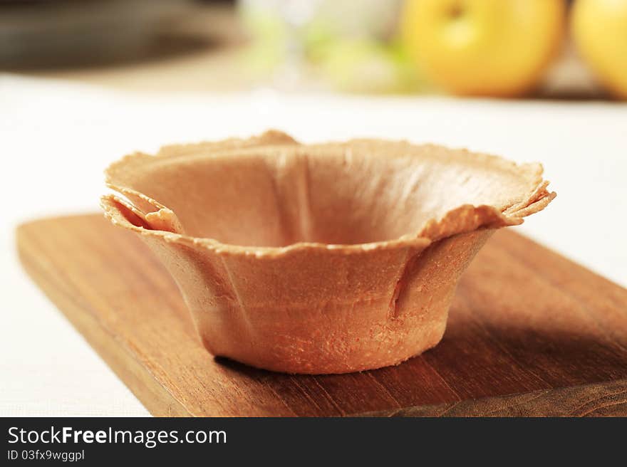 Pastry crust for a dessert - closeup. Pastry crust for a dessert - closeup