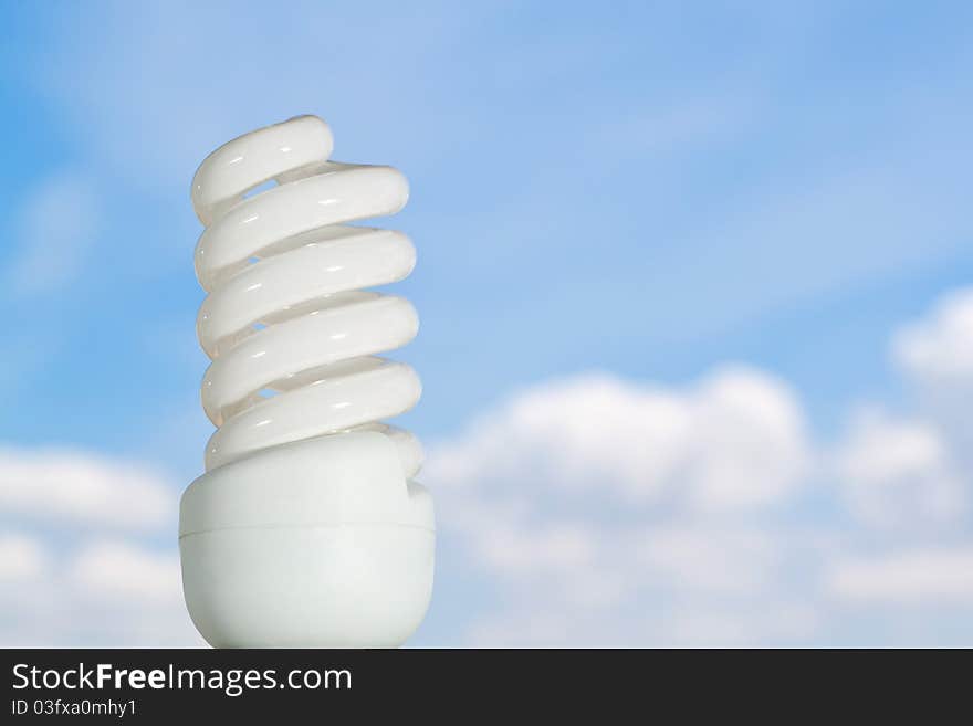 Fluorescent Lamp Against The Sky