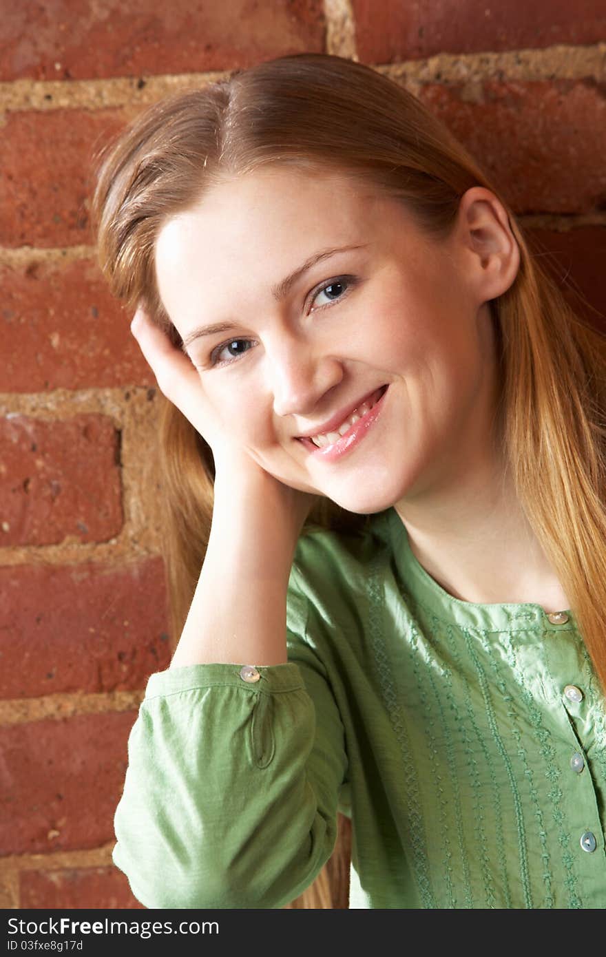 Portrait of young woman smiling at camera