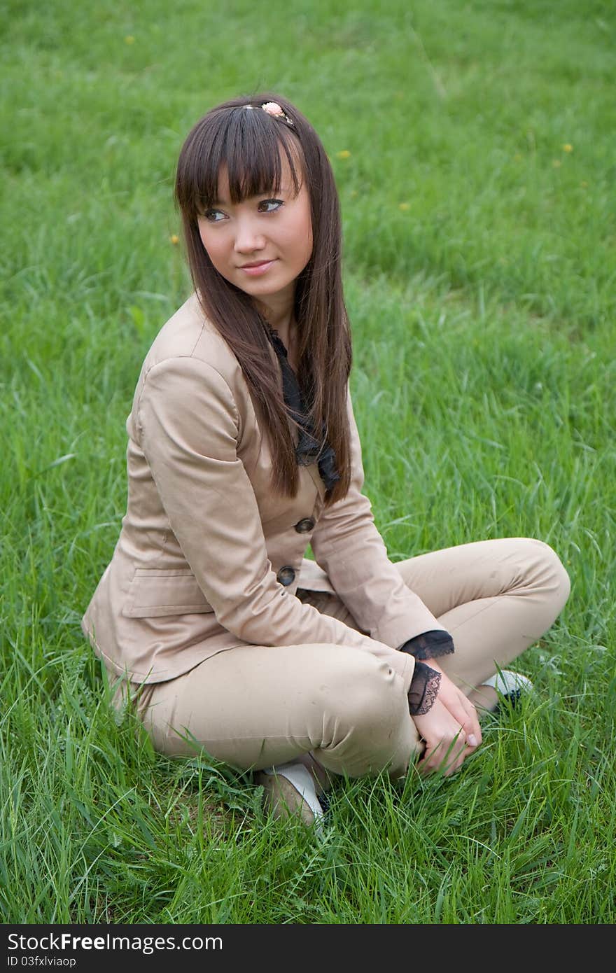 A portrait of a beautiful asian woman outdoor