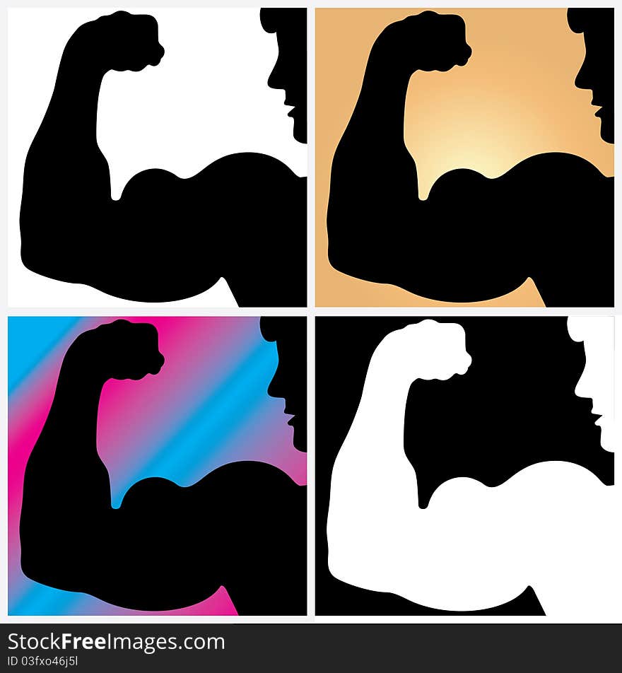 Biceps hands of the sportsman. Vector illustration