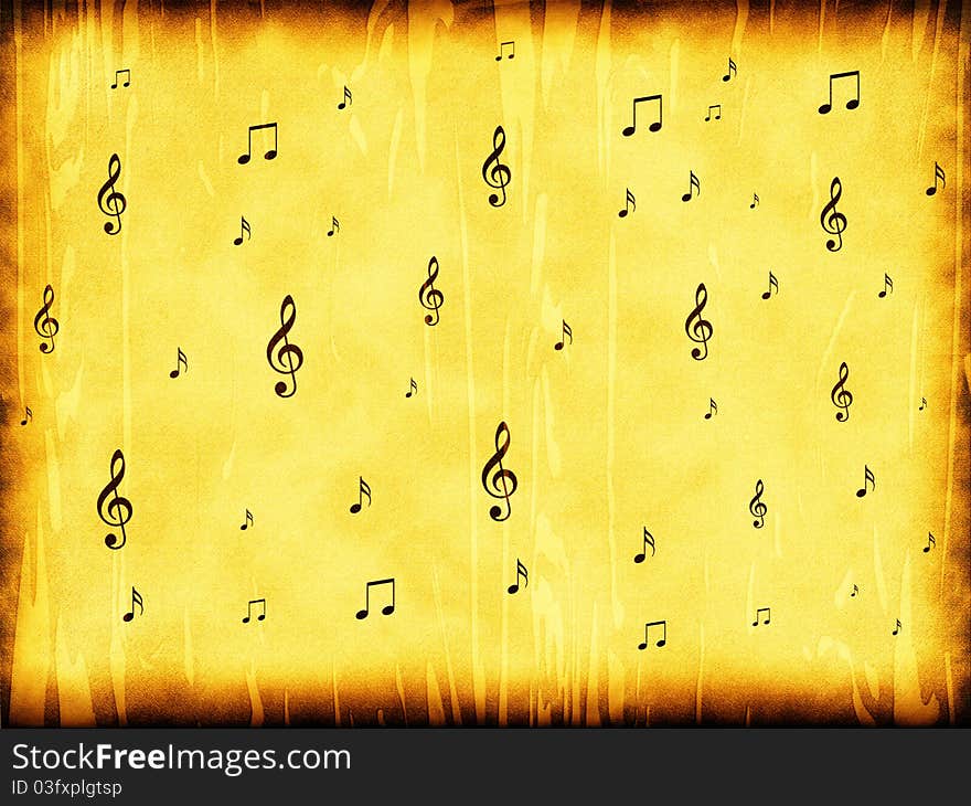 Yellow Grunge Backgrounds With Notes