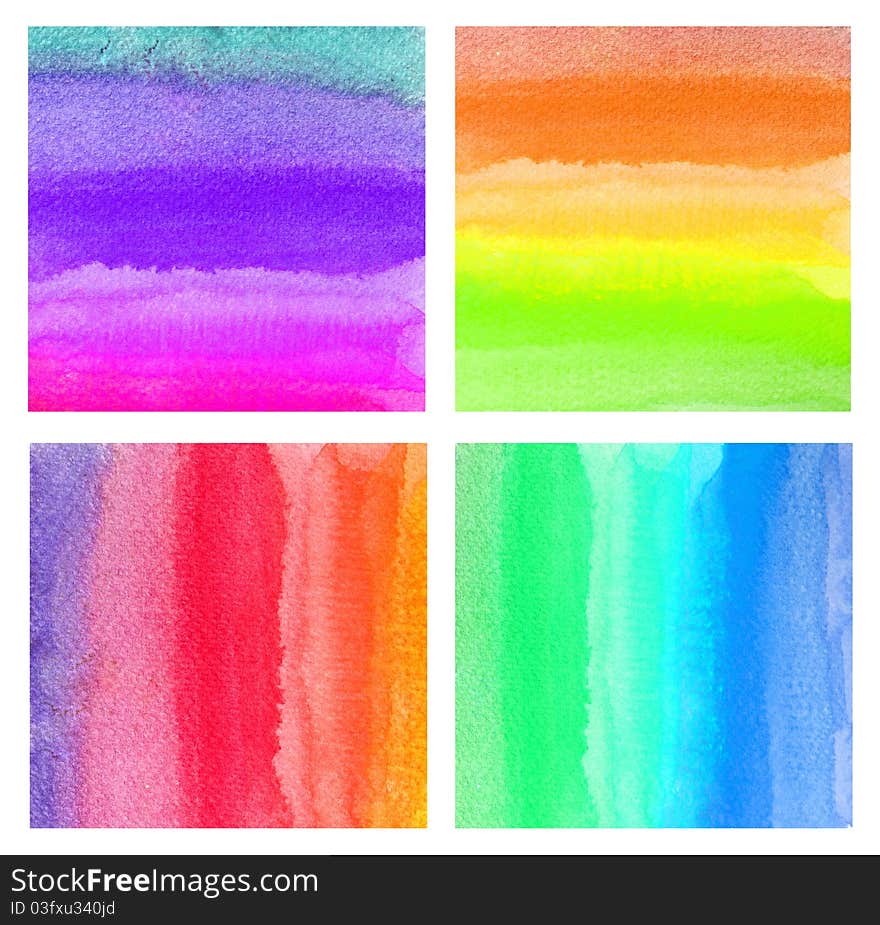 Set of colorful watercolor for background