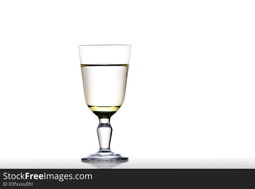 The wine-glass on white.