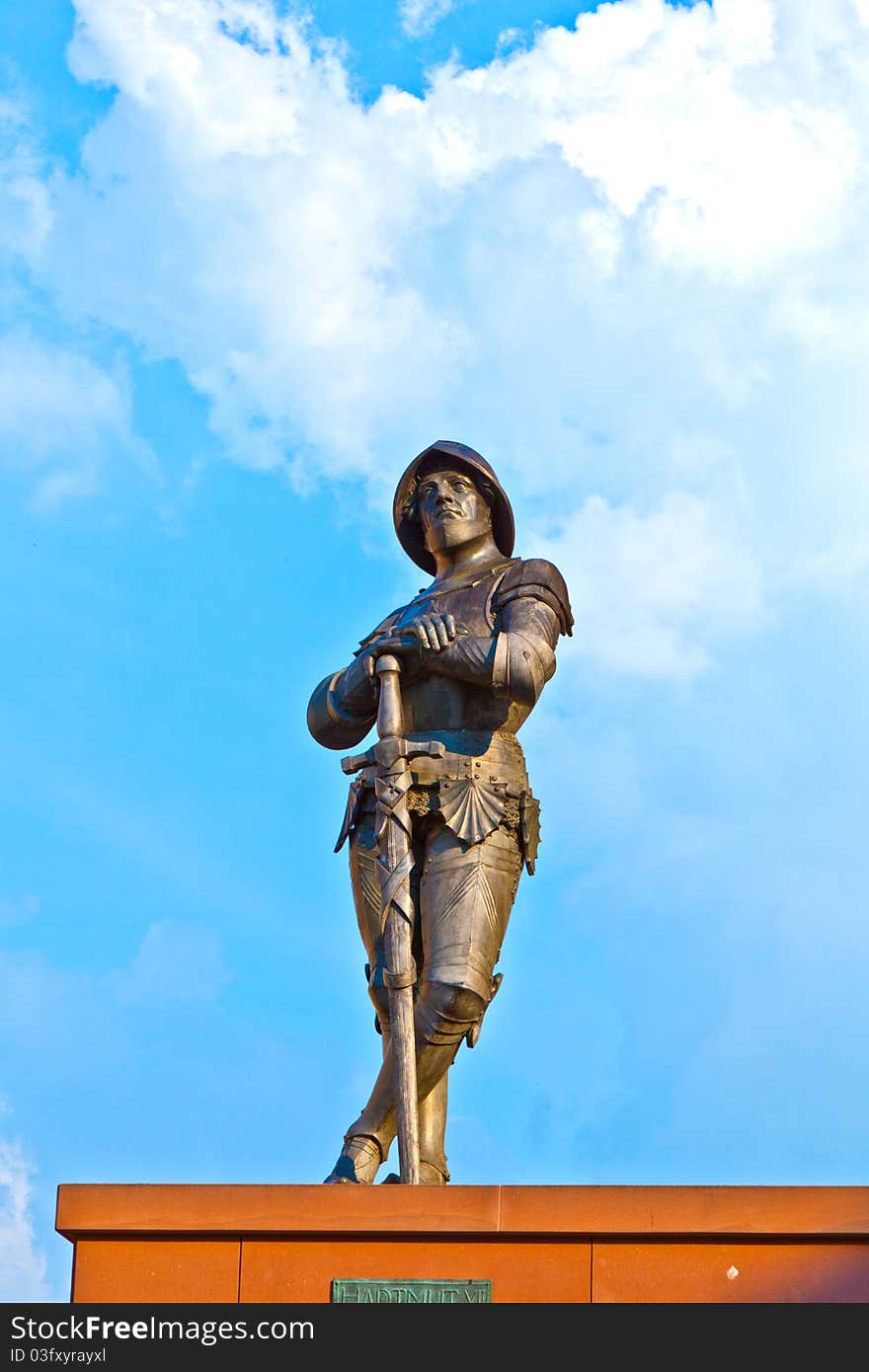 Statue of knight Hartmut zu Kronberg in Germany