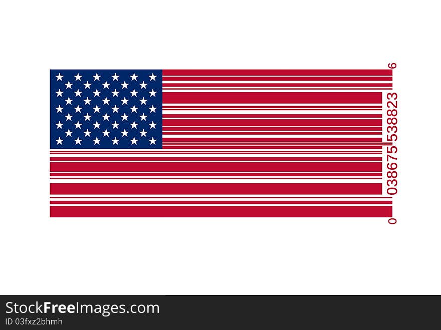 American Flag As Bar Code