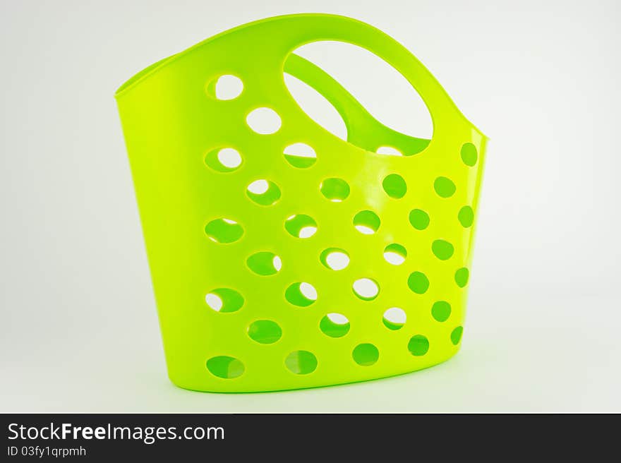 Green plastic basket