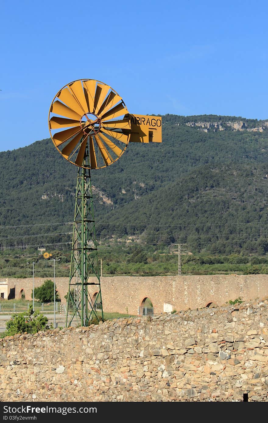 Windmill located in Montblanc, currently disused