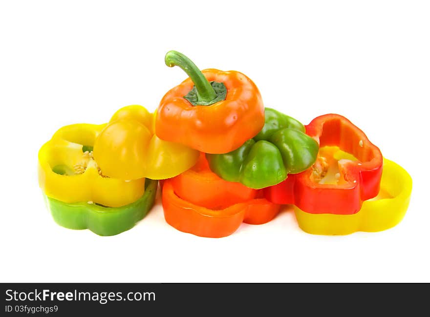 Colorful cut peppers